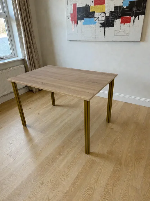 RostovStol Стол дизайнерский игровой Дуб, 60*60 см. Ножки хром, 120x80 см, фото 3