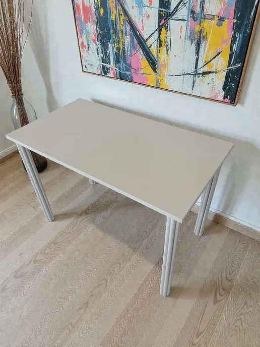 RostovStol Стол дизайнерский игровой Белый, 120*70 см. Ножки черные, 110x60 см, фото 5