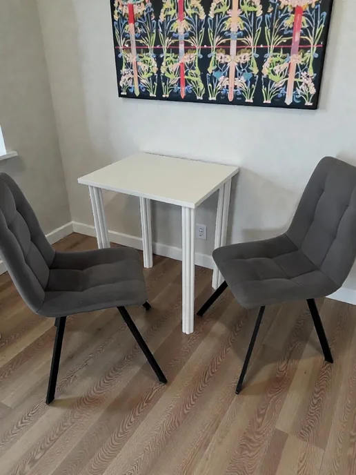 RostovStol Стол дизайнерский игровой Белый, 120*70 см. Ножки черные, 60x50 см, фото 2