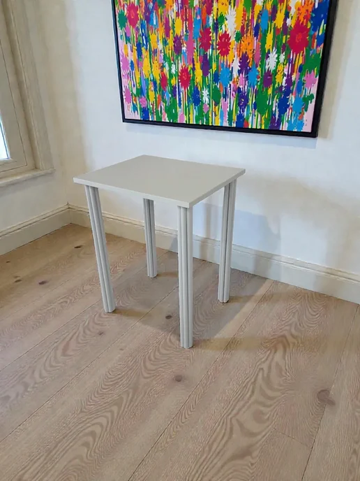 RostovStol Стол дизайнерский игровой Белый, 120*70 см. Ножки черные, 60x50 см, фото 3