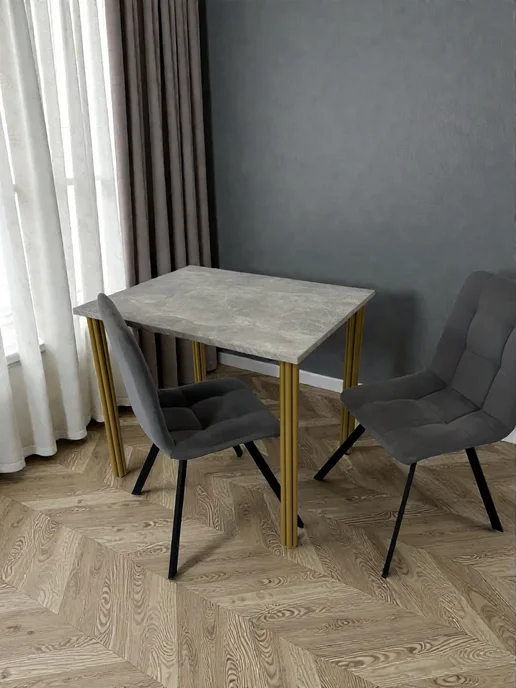 RostovStol Стол дизайнерский игровой Бетон, 130*80 см. Ножки черные, 90x70 см, фото 2