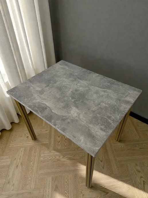 RostovStol Стол дизайнерский игровой Бетон, 130*80 см. Ножки черные, 90x70 см, фото 5