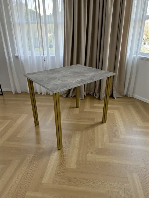 RostovStol Стол дизайнерский игровой Бетон, 130*80 см. Ножки черные, 90x70 см, фото 6