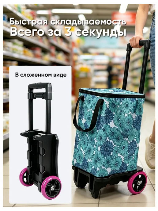 Сумка-тележка, синий