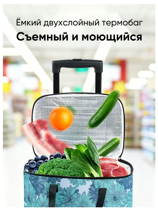 Сумка-тележка, синий, фото 8
