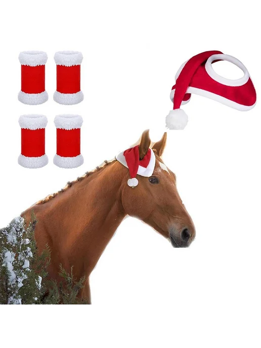 Horse Santa Hat Headwear Velvet Leg Guard for Cosplay Parade, вариант, фото 3