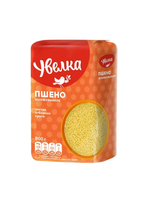 Увелка Крупа пшено шлифованное, 800 г, 2 шт, 800 г, 3 шт, фото 4