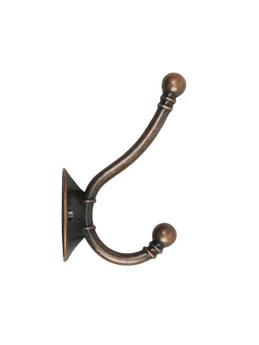 Элегантные двухрожковые мебельные крючки из меди, вариант, фото 4