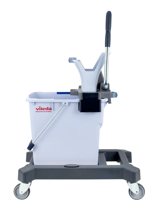 Vileda Professional Тележка уборочная для уборки, швабра и 3 мопа, ведро, отжим, голубой, фото 6