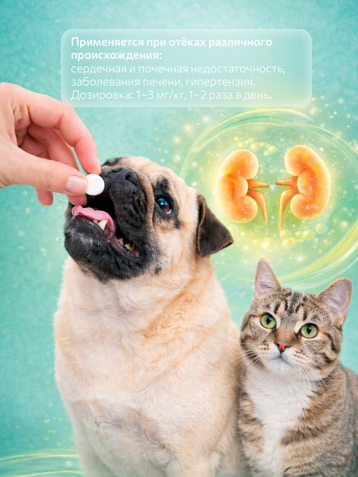 Nita-Farm Фуросенит‑вет Солютаб 20 мг — диуретический препарат для кош…, вариант, фото 3