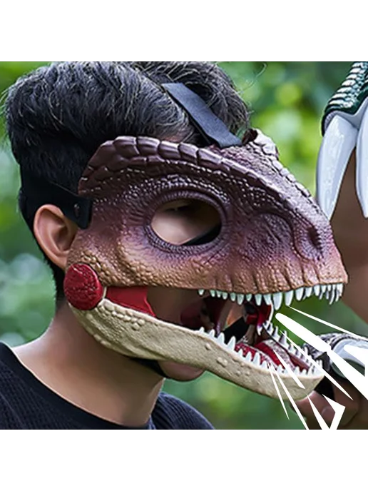 Маска динозавра с криком Raptor, фиолетовая, фиолетовый