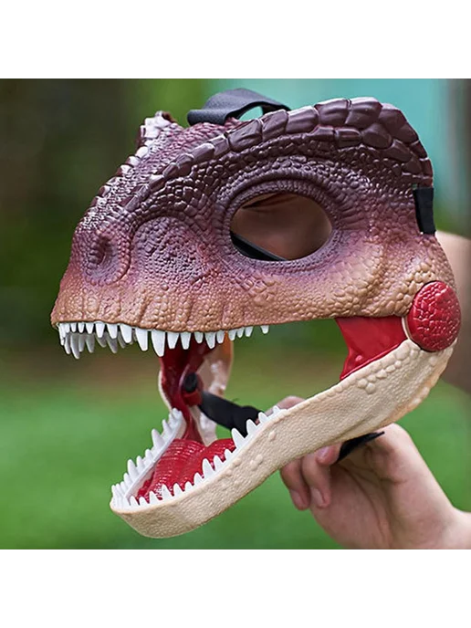Маска динозавра с криком Raptor, фиолетовая, фиолетовый, фото 3
