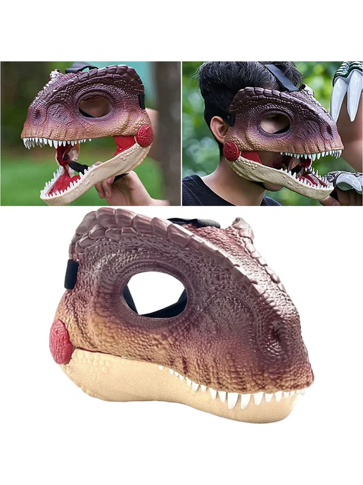 Маска динозавра с криком Raptor, фиолетовая, фиолетовый, фото 4