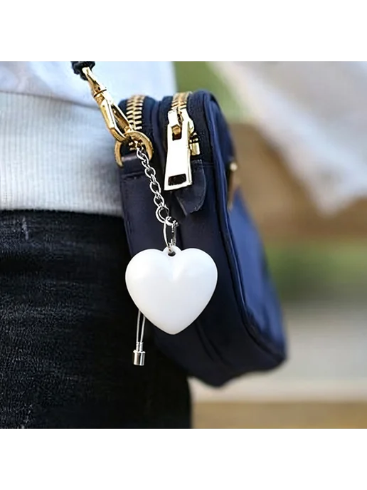 Кошелек-ночник для сумки, светильник для женщин (Heart White, белый, фото 5