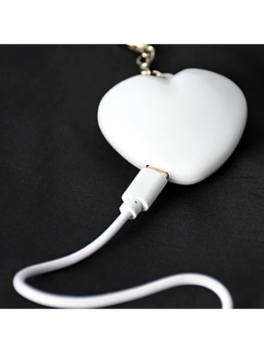 Кошелек-ночник для сумки, светильник для женщин (Heart White, белый, фото 6