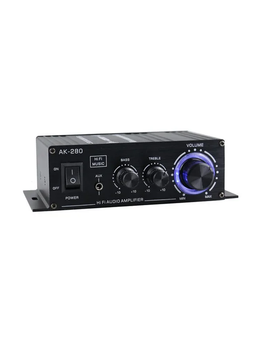 AK-280 мини Цифровой Усилитель 40W+40W 12V для акустики дома, 40 Вт, 40 Вт