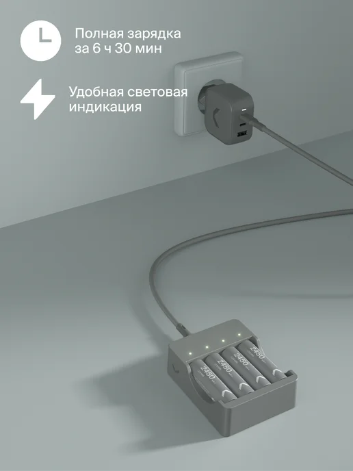 Commo Зарядка Recharge с комплектом Ni-MH аккумуляторов АА, вариант, фото 2