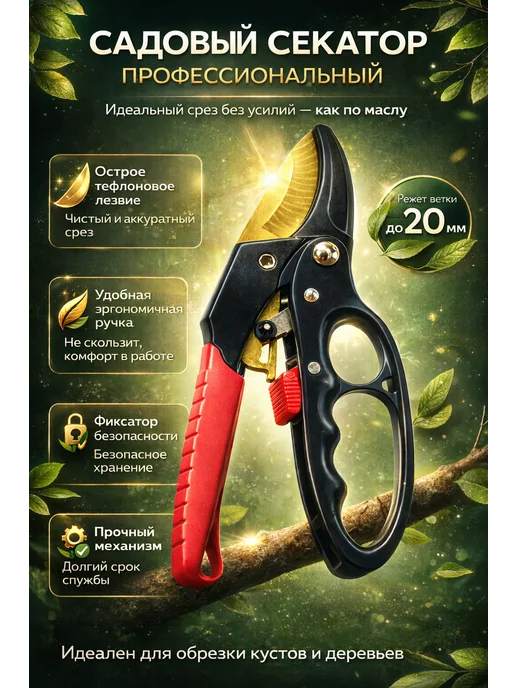 ZiZi Секатор садовый ножницы для обрезки веток кустов, вариант