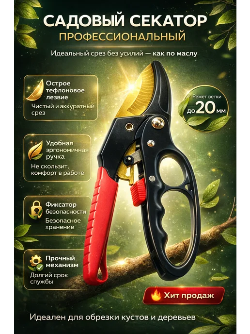 ZiZi Секатор садовый ножницы для обрезки веток кустов, вариант, фото 4