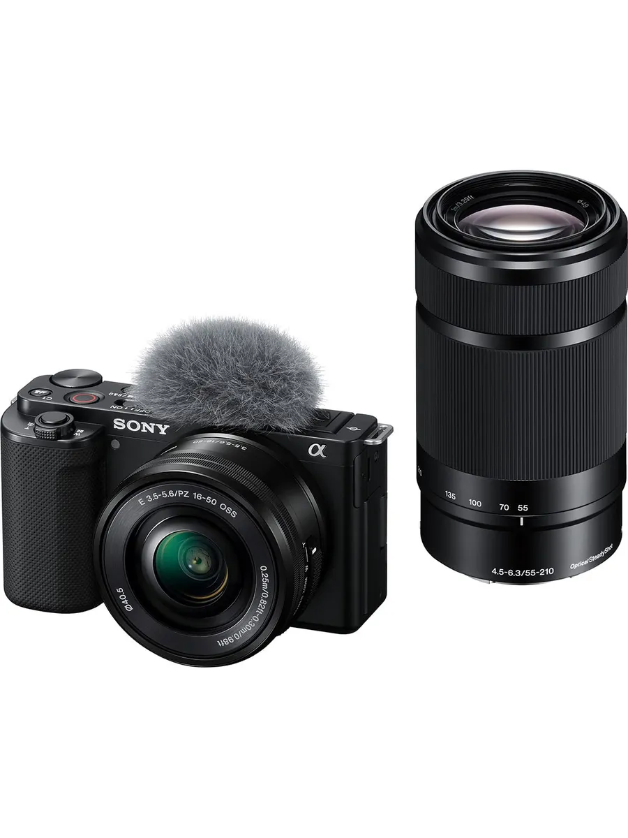 SONY Камера ZV-E10 с двумя объективами и ветрозащитой