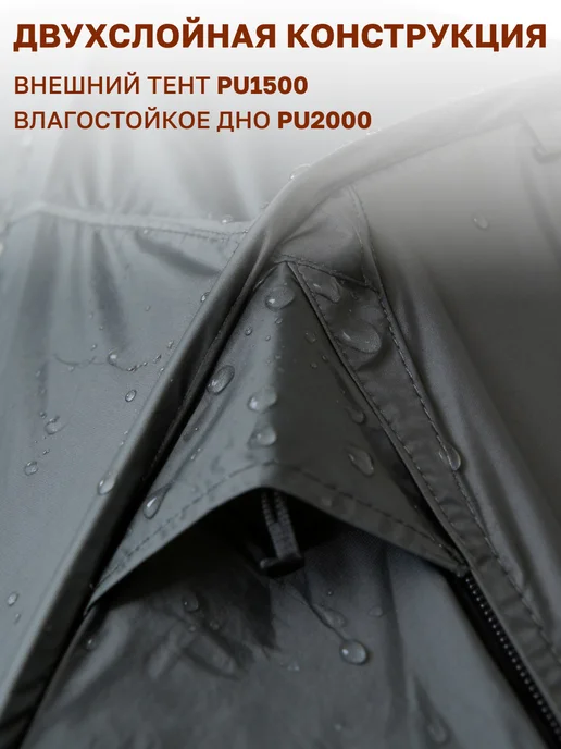 GT Палатка туристическая 4 местная для кемпинга, черный, фото 8