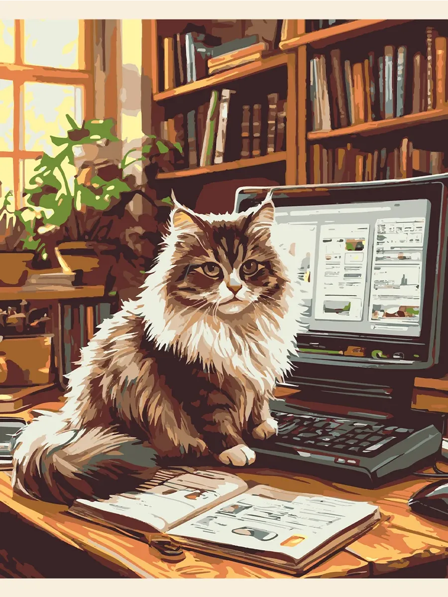 Картина по номерам - Сибирская котоматрица — фотография 2