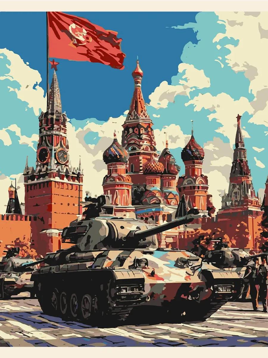 Картина по номерам - Парад московских танков