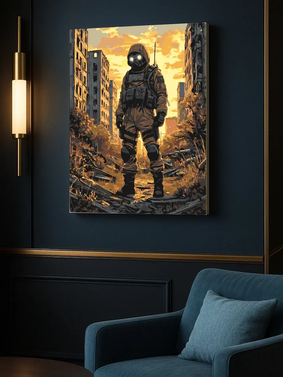Картина по номерам - Сталкер с ПМК-3 — фотография 7