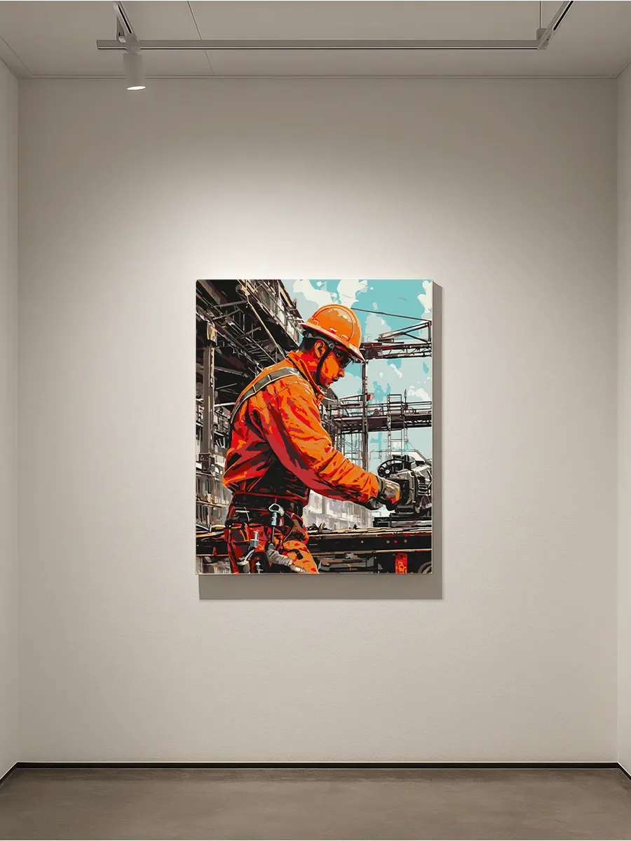 Картина по номерам - Советский монтажник — фотография 9