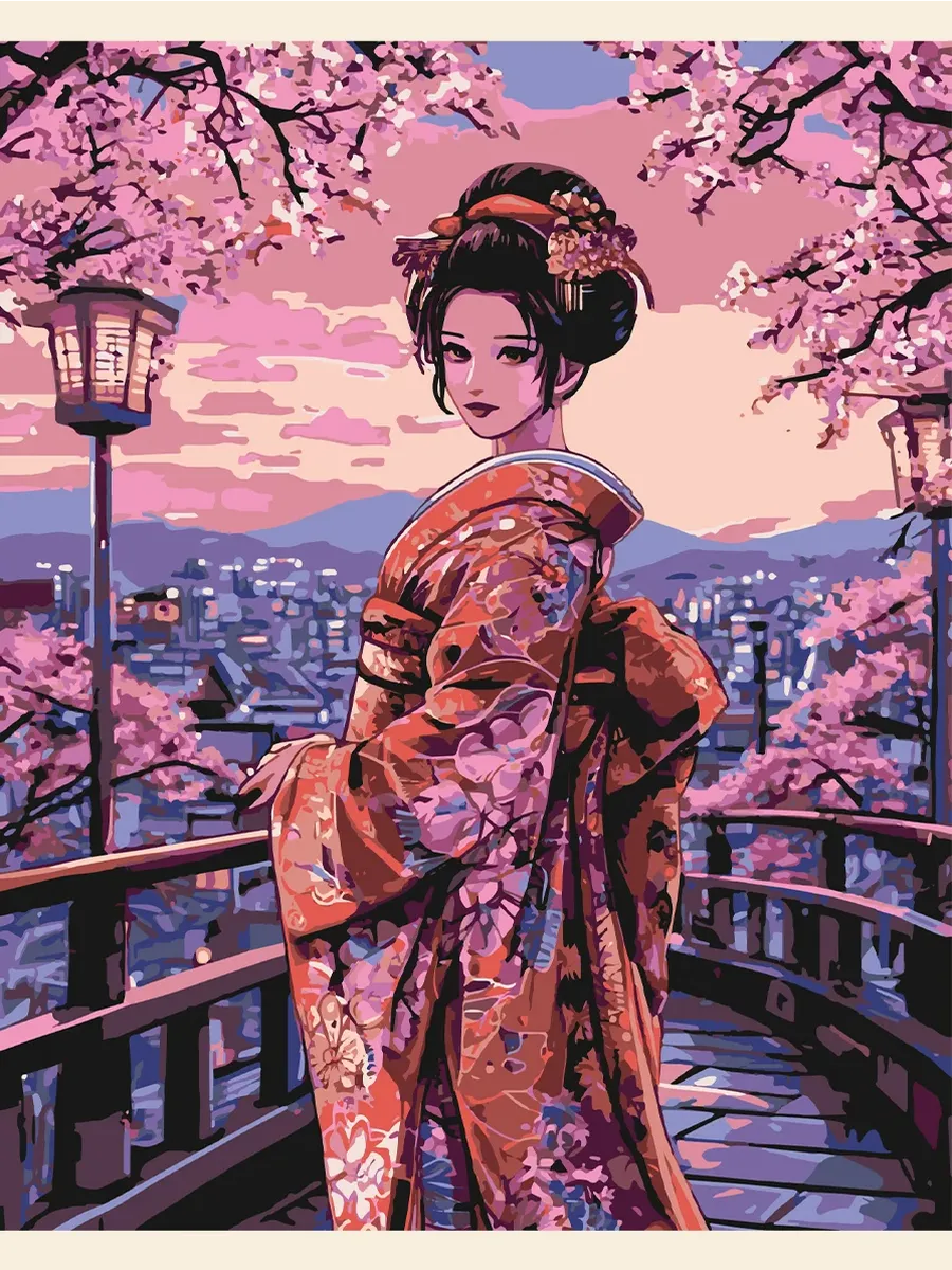Картина по номерам - Вечерняя гейша Киото