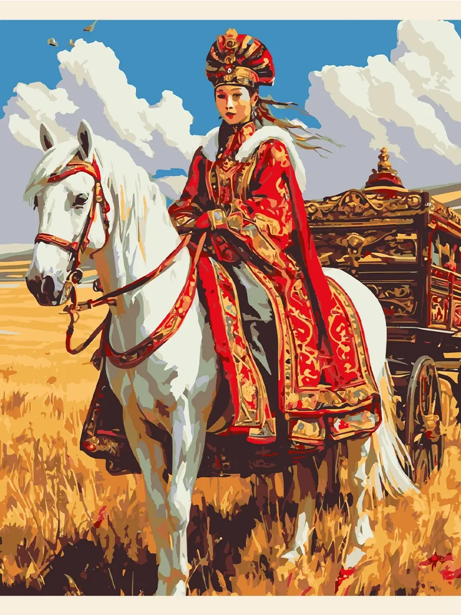 Картина по номерам - Всадница в карете