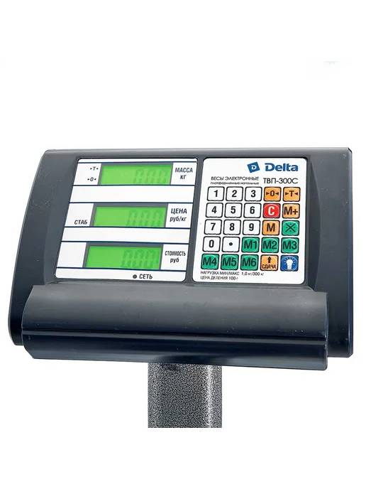 Весы торговые Delta до 35 кг 5 г, со стойкой, 33x23 см, 300 кг, 100 г, фото 2