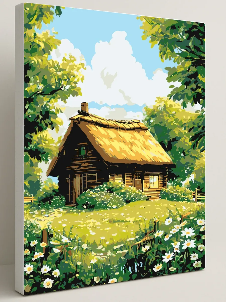 Картина по номерам - Домик в липовом саду — 40×50 см