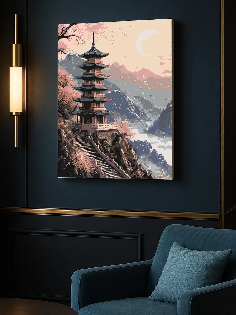 Картина по номерам - Пагода Лунной Долины — фотография 7