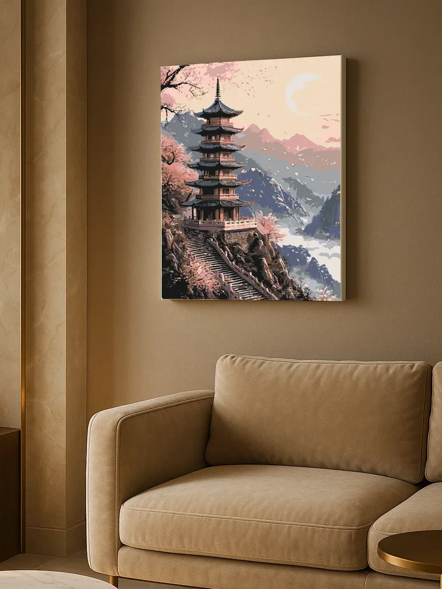 Картина по номерам - Пагода Лунной Долины — фотография 8