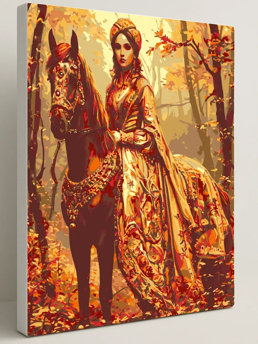 Картина по номерам - Осенняя всадница — 40×50 см
