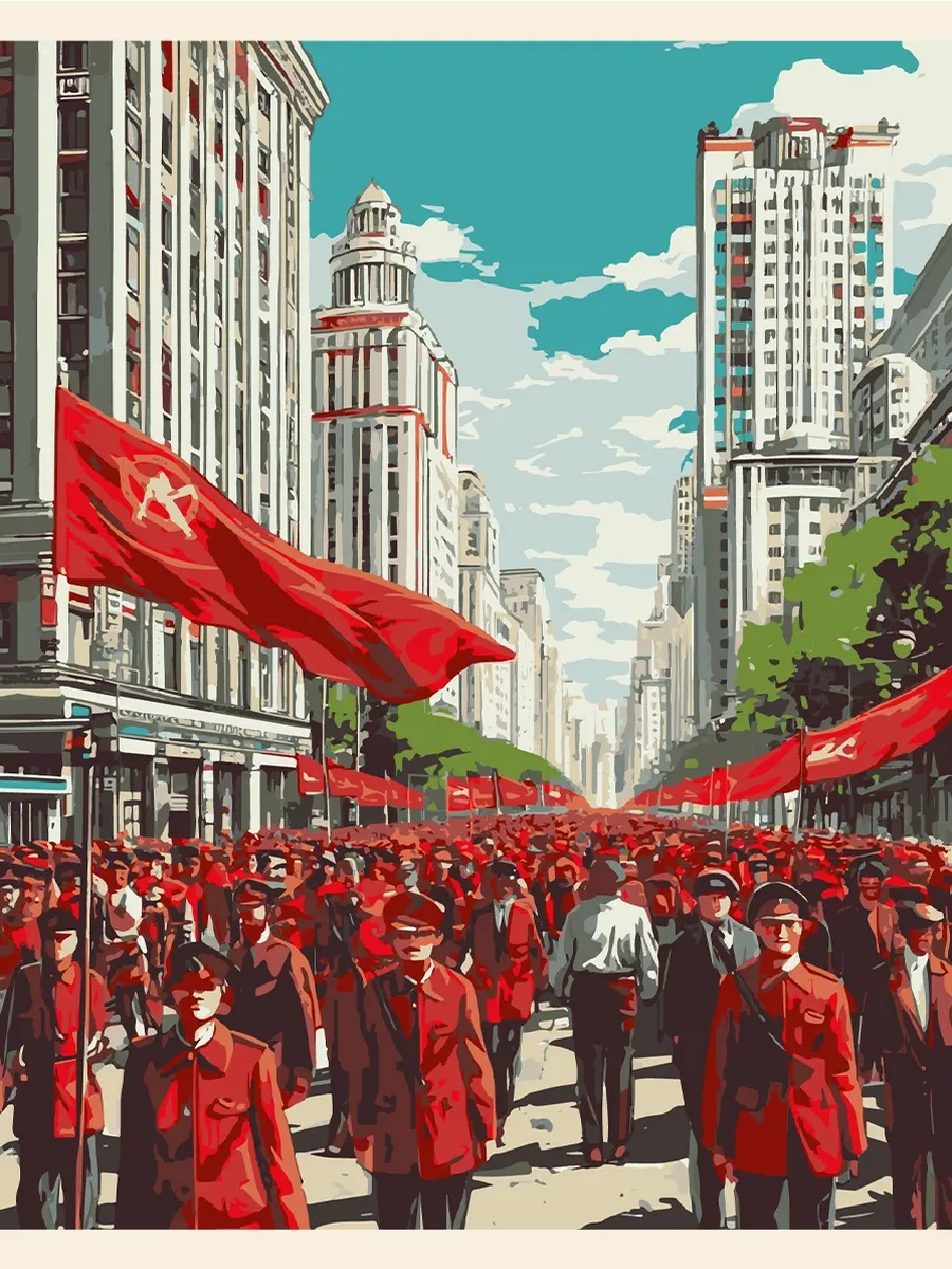 Картина по номерам - Первомайская демонстрация 1960-х — фотография 2