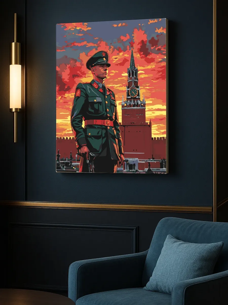 Картина по номерам - Часовой Кремля — фотография 7