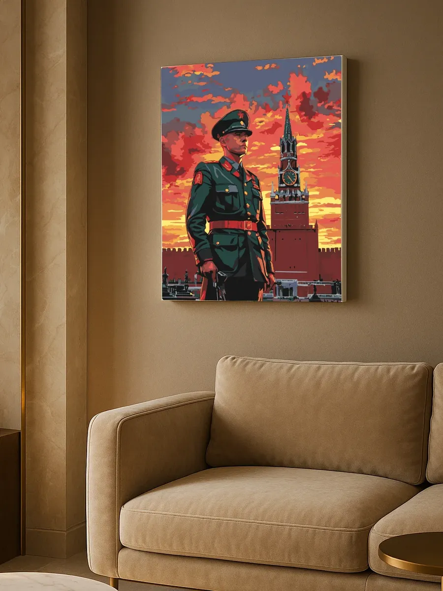 Картина по номерам - Часовой Кремля — фотография 8