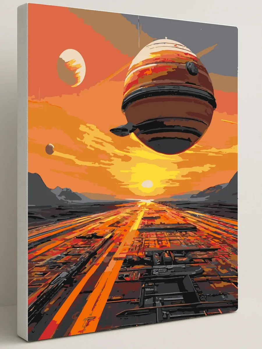 Картина по номерам - Космический порт Титана — 40×50 см