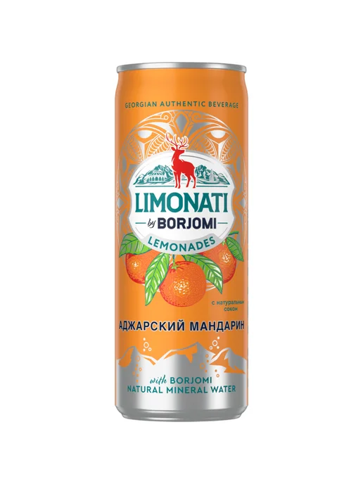 Напиток газированный Limonati by Borjomi Мандарин 0,33 л ж б, 330 мл