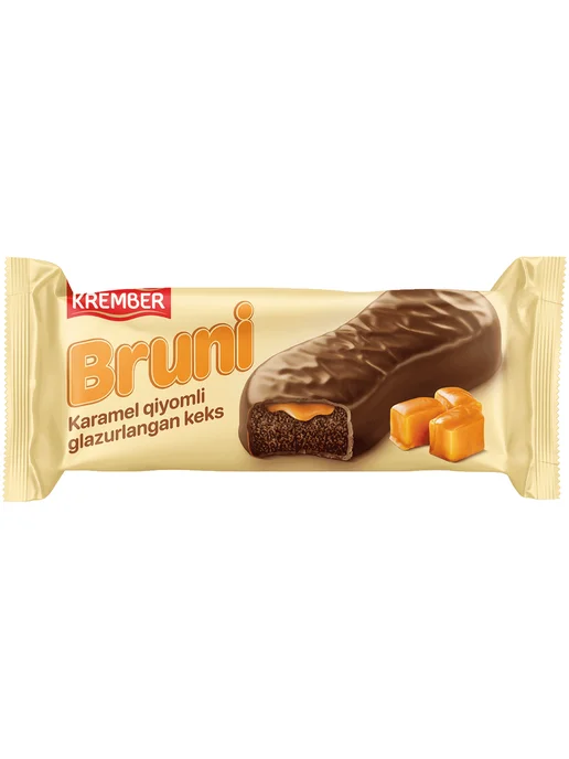 Кекс глазированный Krember Bruni c начинкой карамель 40 г, 40 г
