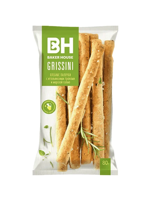 Хлебные палочки Baker House Grissini с итальян. травами 80 г, 80 г