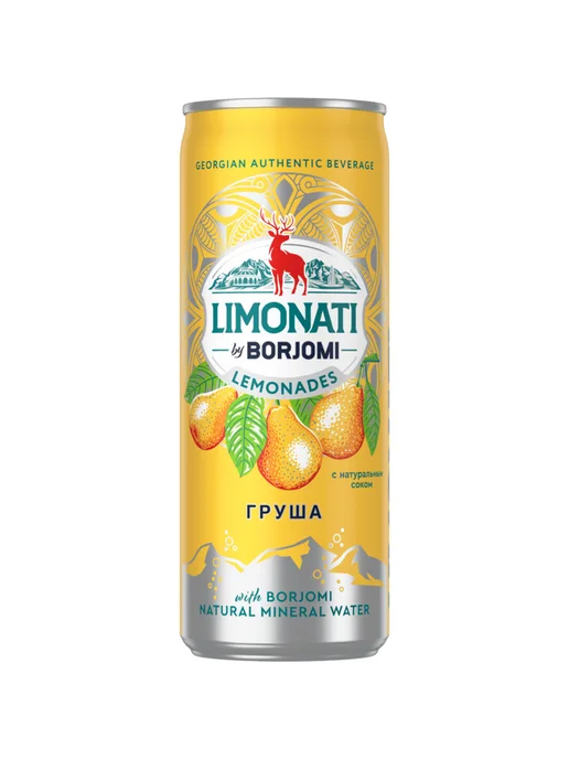 Напиток газированный Limonati by Borjomi Груша 0,33 л ж б, 330 мл
