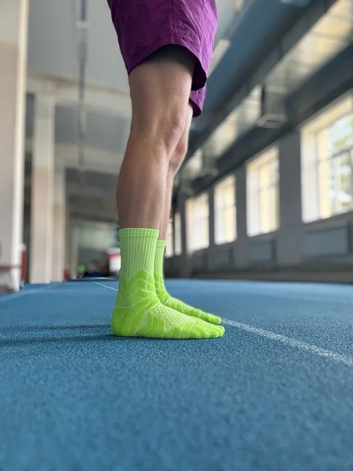 Global Sport Socks Спортивные носки для баскетбола бега высокие компрессионные, зеленый, фото 7