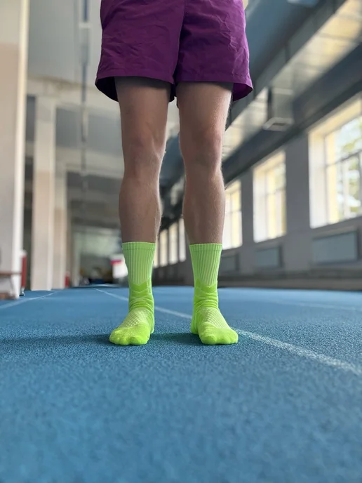 Global Sport Socks Спортивные носки для баскетбола бега высокие компрессионные, зеленый, фото 8
