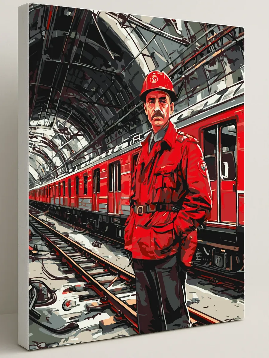 Картина по номерам - Сталинский метро-строитель — 40×50 см