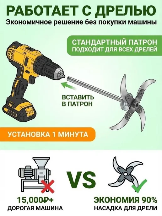 Кормоизмельчитель из утолщенной стали для травы и овощей, вариант, фото 5