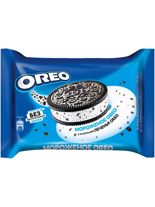 Мороженое Oreo Ванильное с кусочками печенья сэндвич 76 г, 76 г