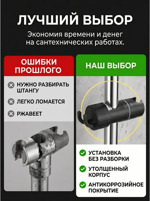 Держатель для душа кронштейн, вариант, фото 2